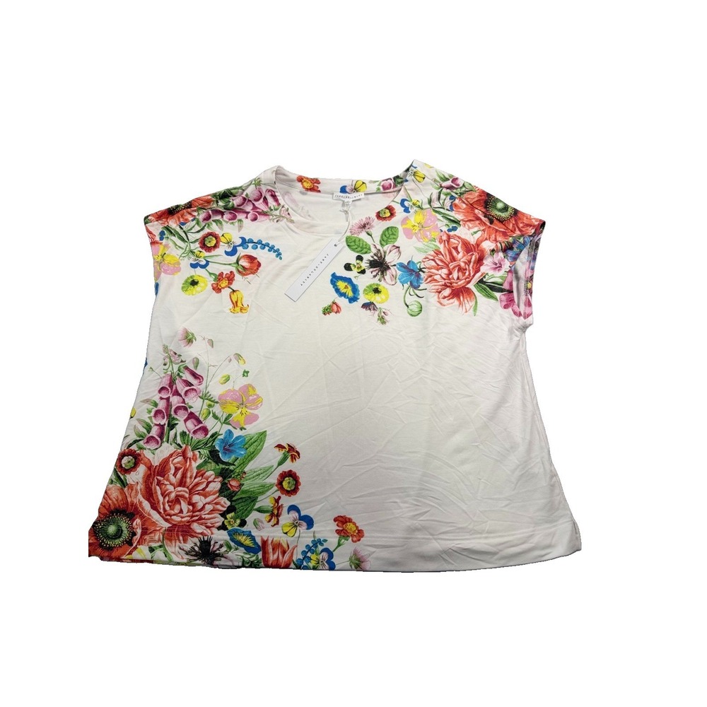 Jane and Delancey Top Womens 2X Floral Pretty Soft Resortwear Vacation Plus Size